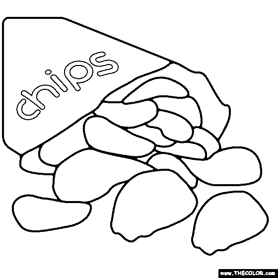 Bag of Chips Coloring Page