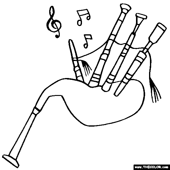 Bagpipes coloring page, Bag Pipes