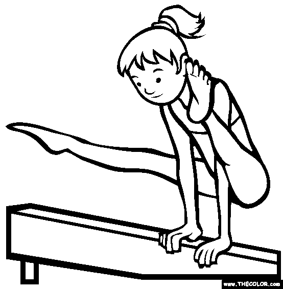 Balance Beam Coloring Page