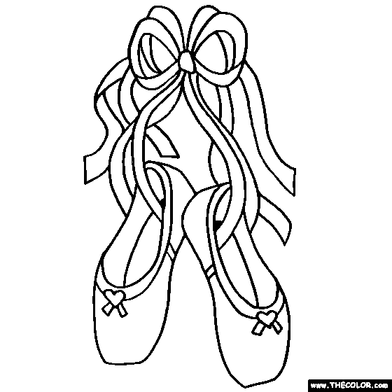 Ballerina Shoes, Flats Online Coloring Page