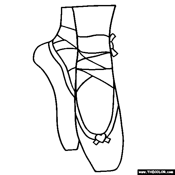 Ballerina Slippers Online Coloring Page