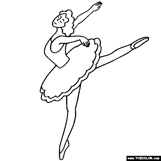 Ballerina Allongé Coloring Page