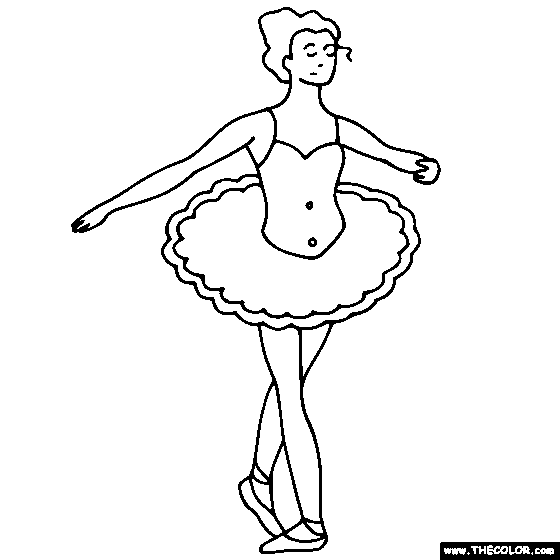 Ballet Dancer Changement Coloring Page