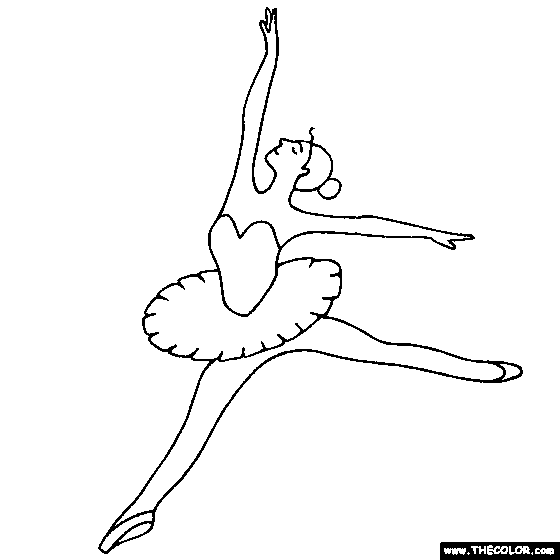 Ballet Dancer grand jeté Coloring (Big Throw)