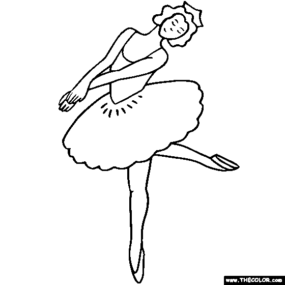 Ballet Dancing pirouette Coloring Page 