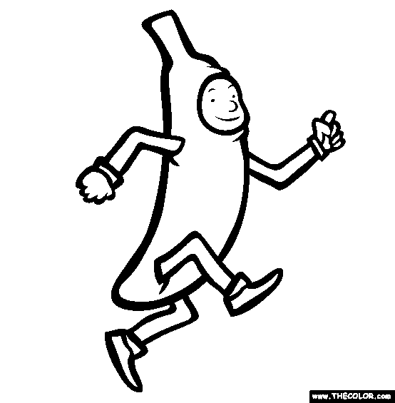 Halloween Banana Costume Online Coloring Page 