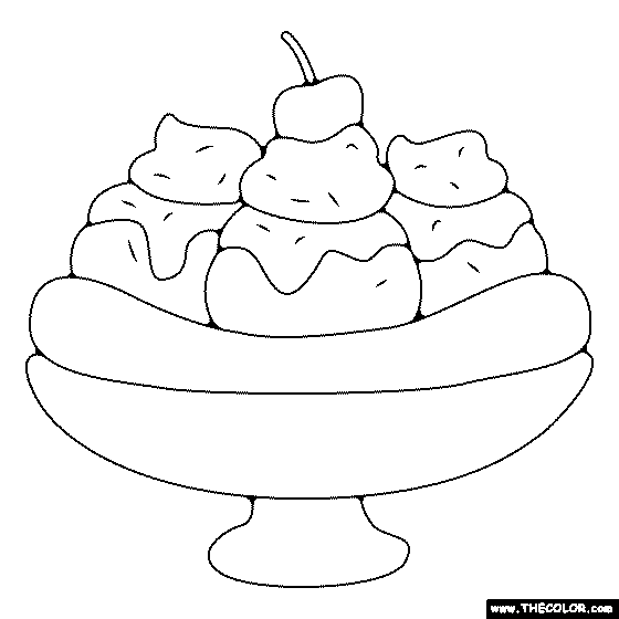 Banana Split Coloring Page