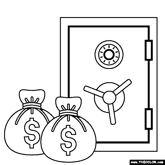 Bank Vault Coloring Page