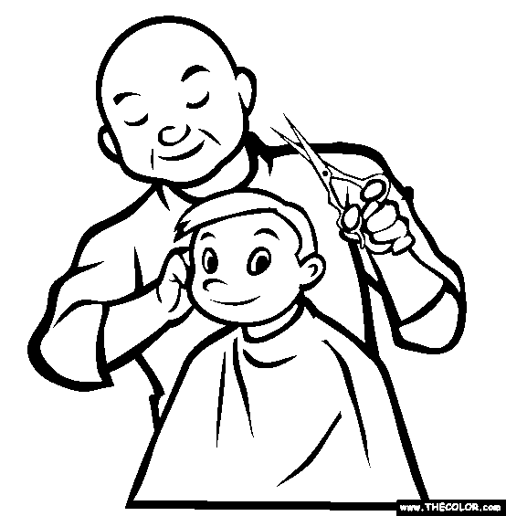 Barber Coloring Page