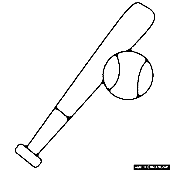 Baseball Bat Coloring Page