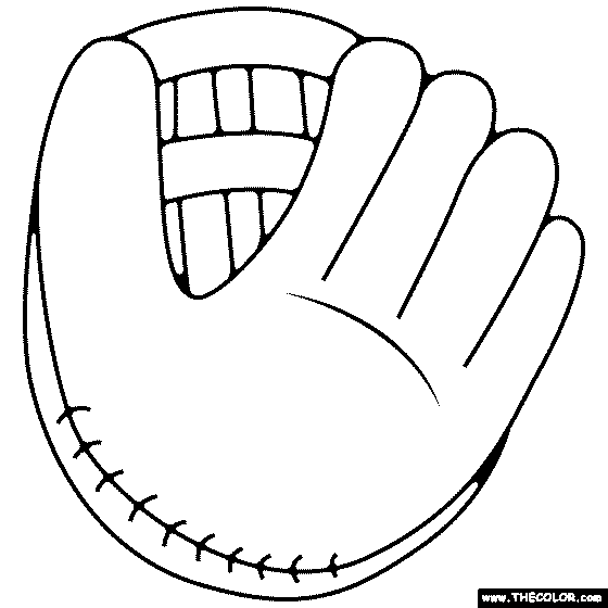 Baseball Glove Coloring Page