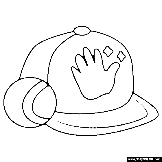 Baseball Hat Coloring Page