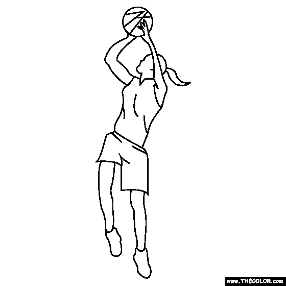 Basketball Shot Coloring Page