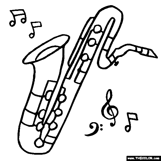 Bass Saxophone Coloring Page