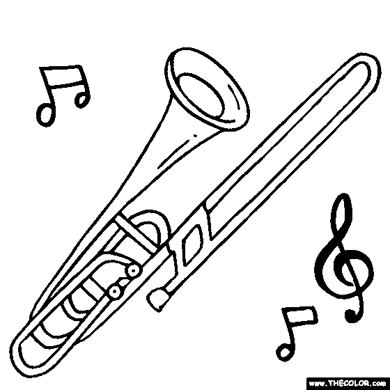 Bass Trombone Coloring Page