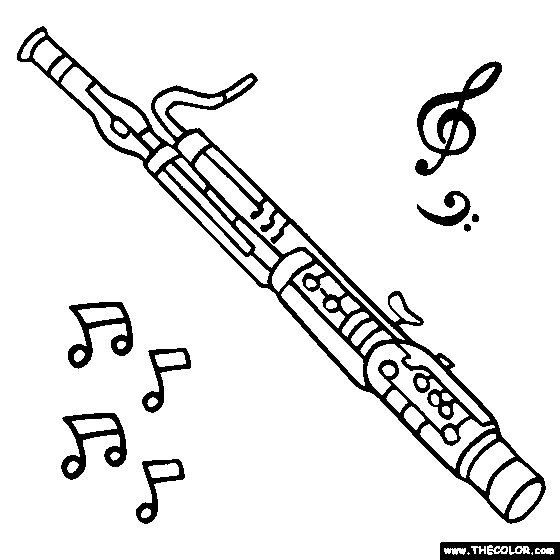 Bassoon Musical Instrument Online Coloring Page