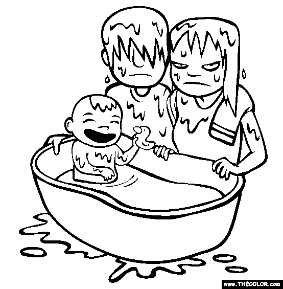 free bath time coloring pages