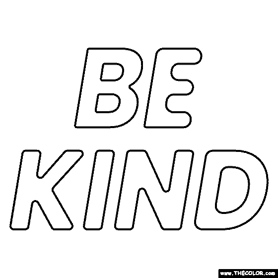 Be Kind Coloring Page