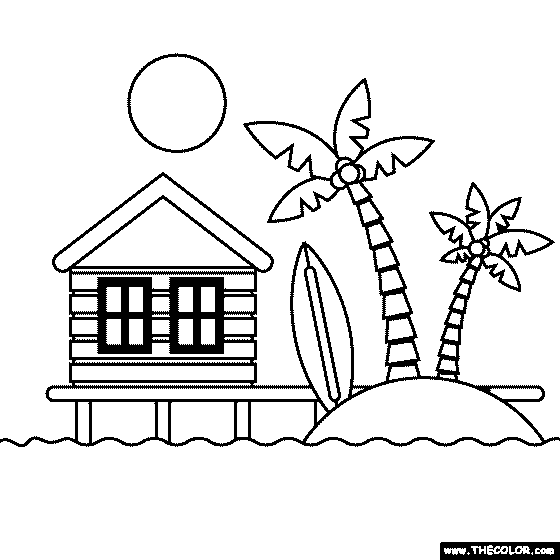 coloring pages of beaches