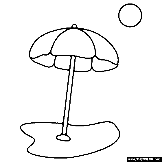 Beach Umbrella Coloring Page