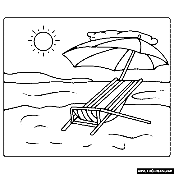 Beach Coloring Page