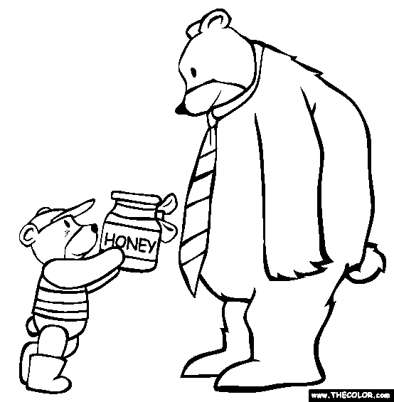 Bear Dad Coloring Page