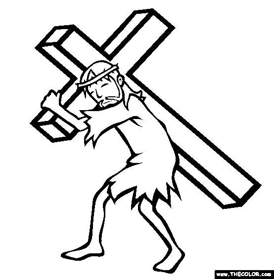 Bearing The Cross Coloring Page