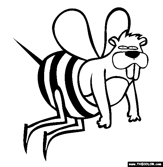 Beaverbee Online Coloring Page