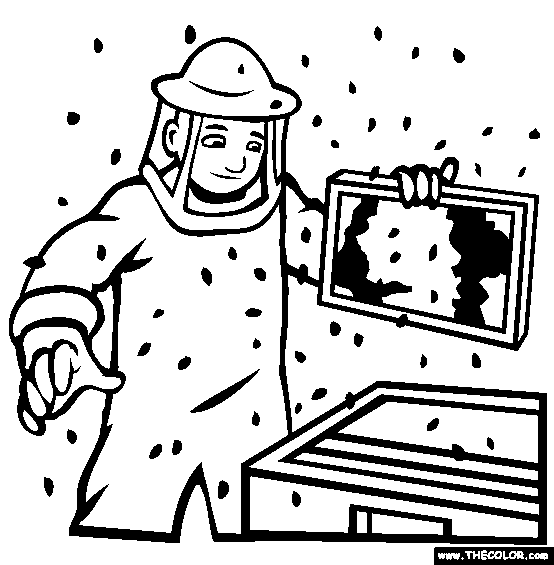 Beekeeper Coloring Page