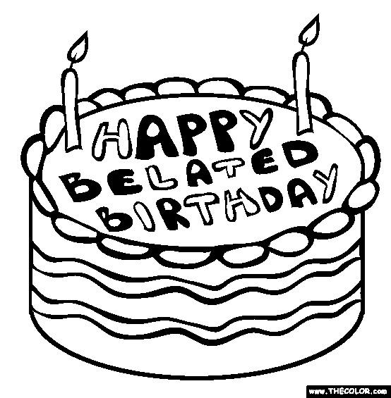 Belated Birthday Coloring Page