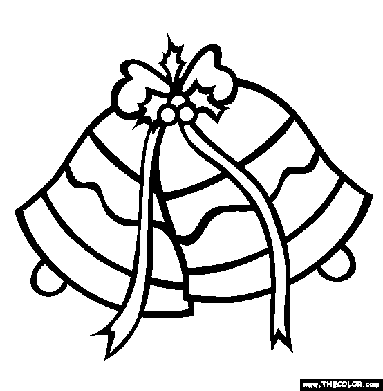 Christmas Silver Jingle Bells Online Coloring Page