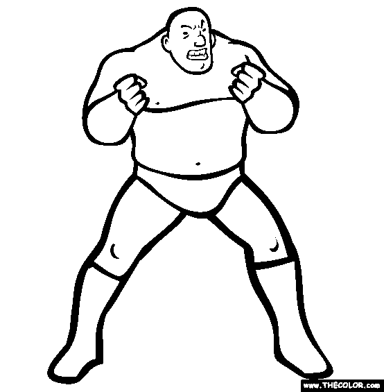 Big Pete Pro Wrestler Online Coloring Page