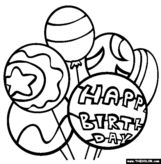 600 Coloring Pages Birthday Balloons  Images