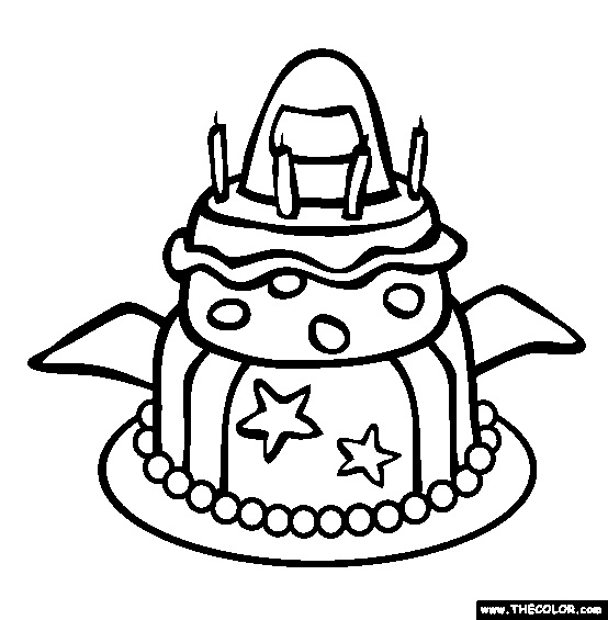 Birthday Cake Coloring Page