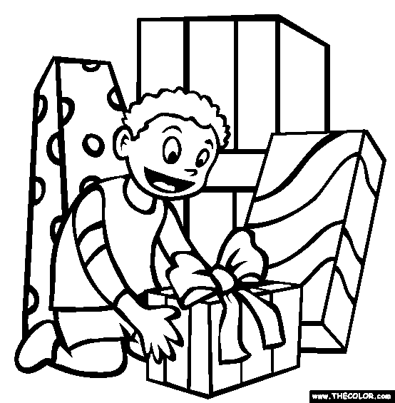 Birthday Presents Coloring Page