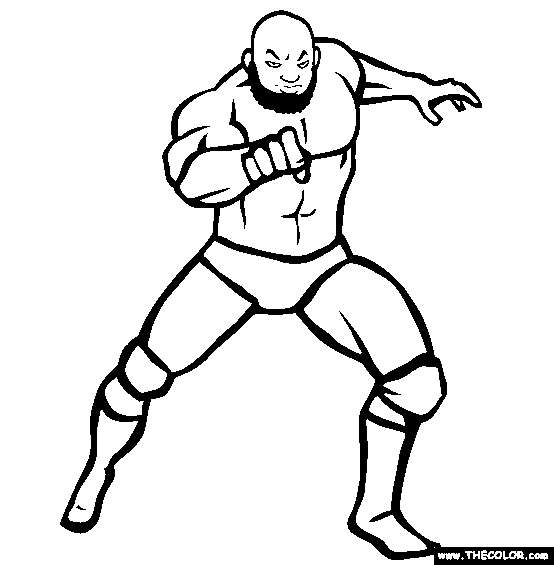 Black Gold Pro Wrestler Online Coloring Page