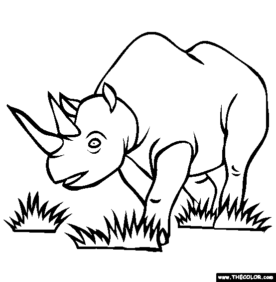 Black Rhinoceros Coloring Page