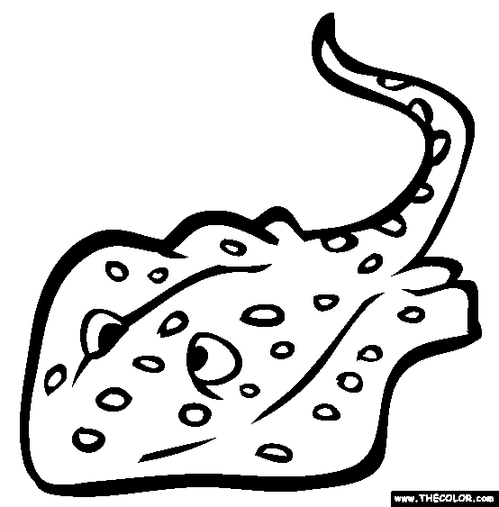 Blue Spotted Stingray Coloring Page