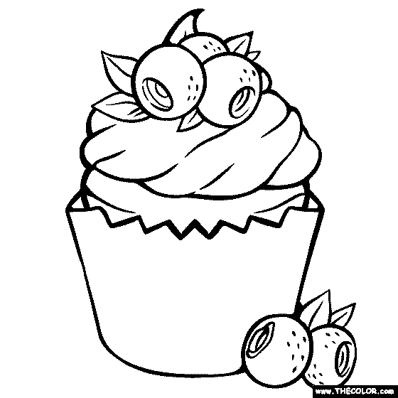 Blueberry Muffin Coloring Page