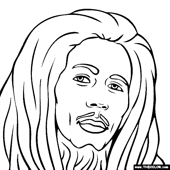 Bob Marley Coloring Page