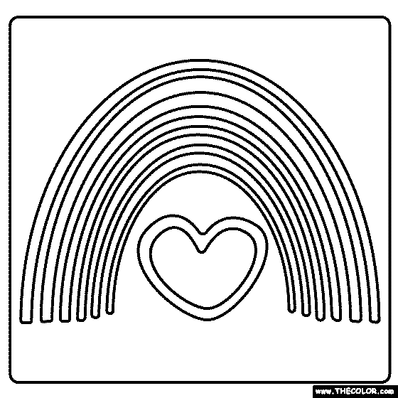 Boho Rainbow Coloring Page