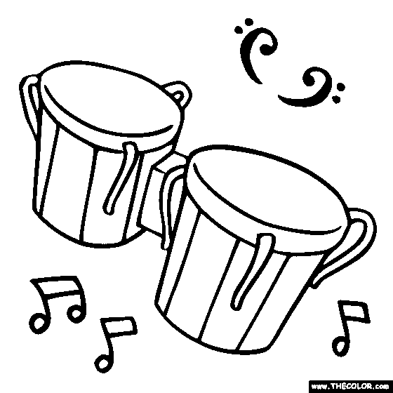 Bongo Drums Online Coloring Page