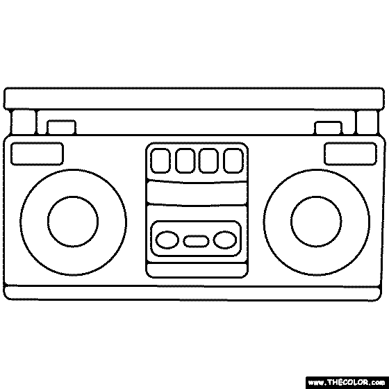 Boombox Coloring Page