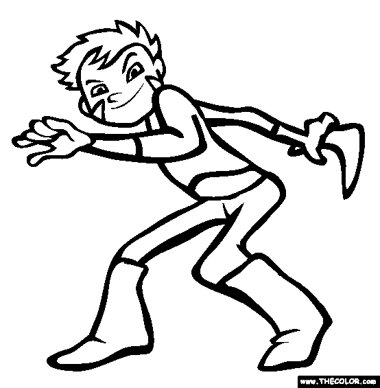 Boomerang Kid Coloring Page