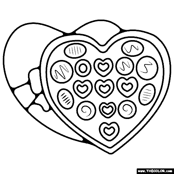 Box Of Chocolates Coloring Page