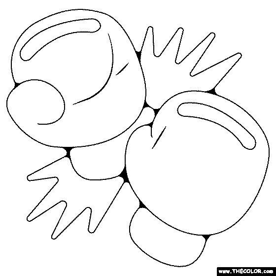 Boxing Gloves Coloring Page - Boxing Gloves 
