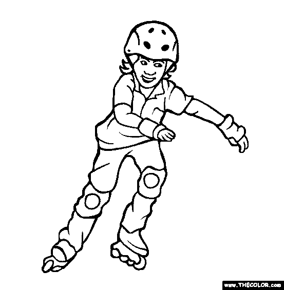 Roller Blading Coloring Page