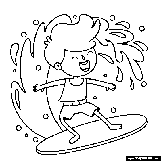 surfing coloring pages printable