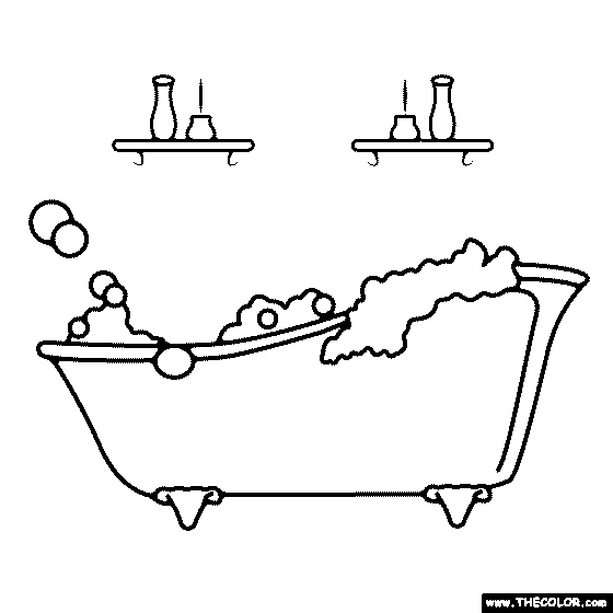 Bubble Bath Coloring Page