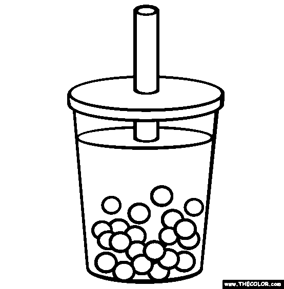 Bubble Tea Coloring Page